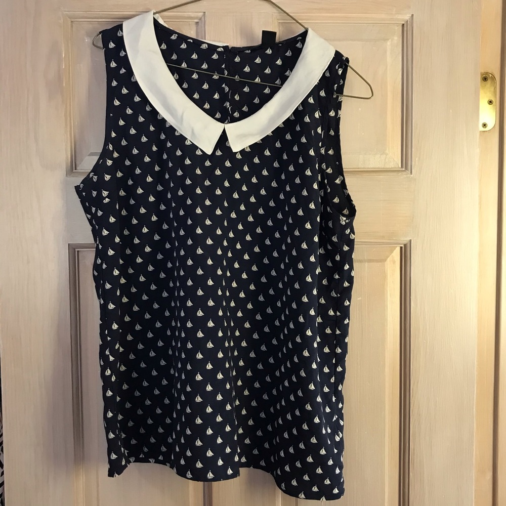 Forever 21 collared sailboat blouse